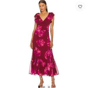 Tularosa Althea Maxi Dress In Pink Magnolia Floral Size Small New With Tags